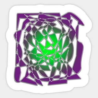 Abstract Geometry - White and Purple Sticker